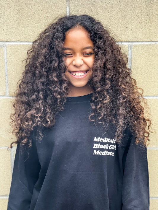 Meditate Black Girl Crewneck Sweatshirt